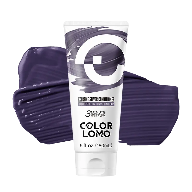Colorlomo Extreme Silver Color Deositing Conditioner 180ml for Silver Grey Shade - 3 Minute Magic Color Haircare Mask