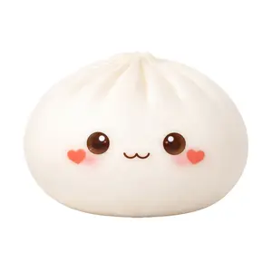 Cartoon Expression Steamed Bun Toy Stress Relief Dumpling Squeeze Sensory Toy Stress Ball Simulated Dough Ball Fidget Toy