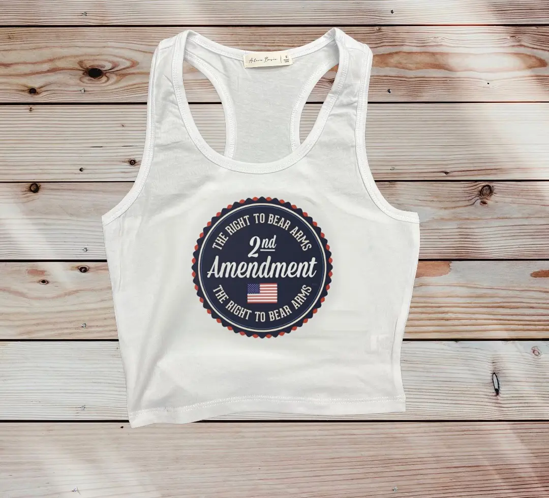 right to bear arms cropped tank top