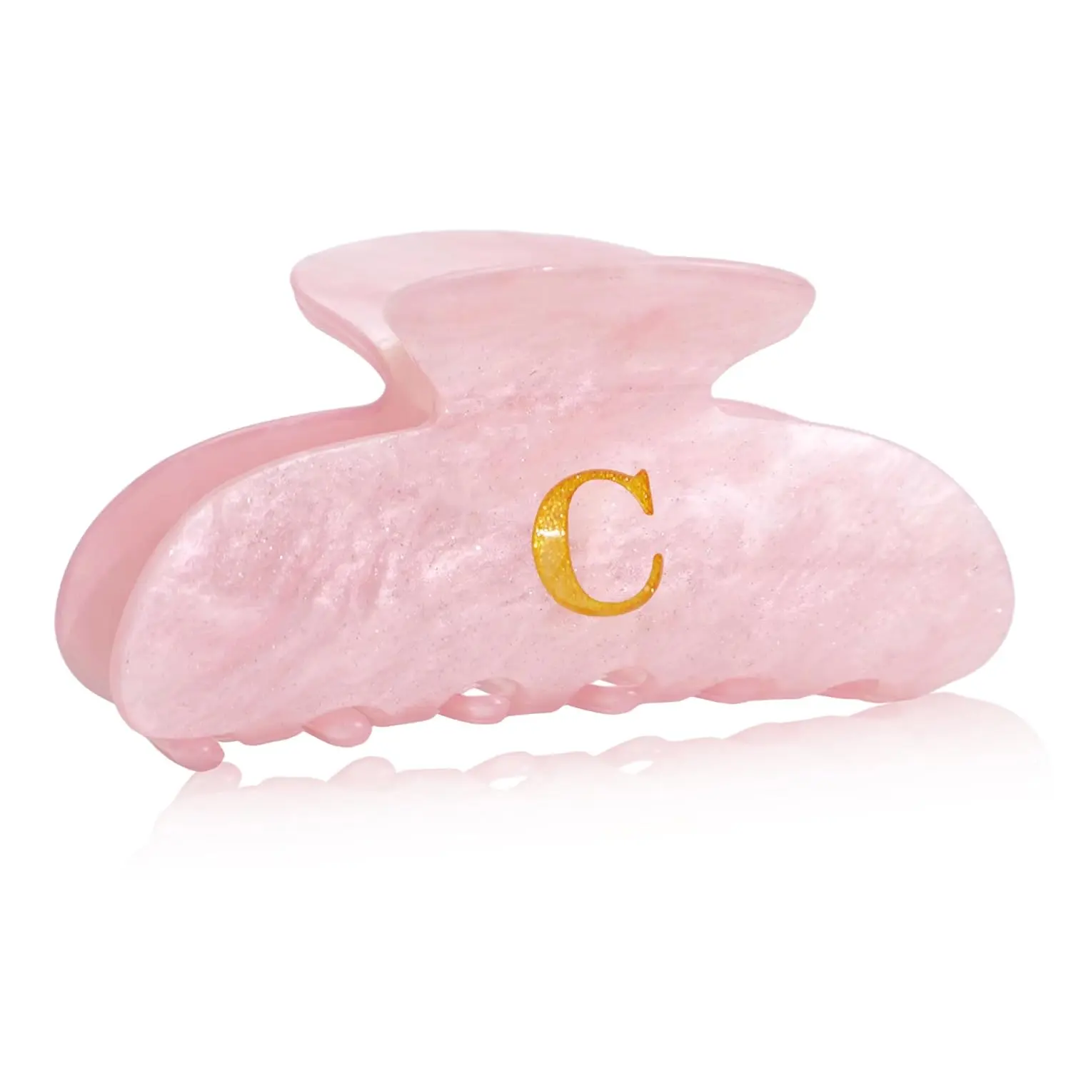 Birthday Gifts for Girls - Pink  Letter Hair Clips, Monogram Hair Claw Alphabet Large Hair Clip, Fashion Glitter Claw Clips, Teen Girl Gifts Trendy Stuff, Letter C
