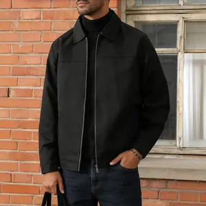 Men's Casual Zip-Up Jacket Lightweight Lapel Coat for Spring and Autumn Solid Color Light Business Style Daily Wear Office Business Trips Formal Occasions - Menswear, Stylish
