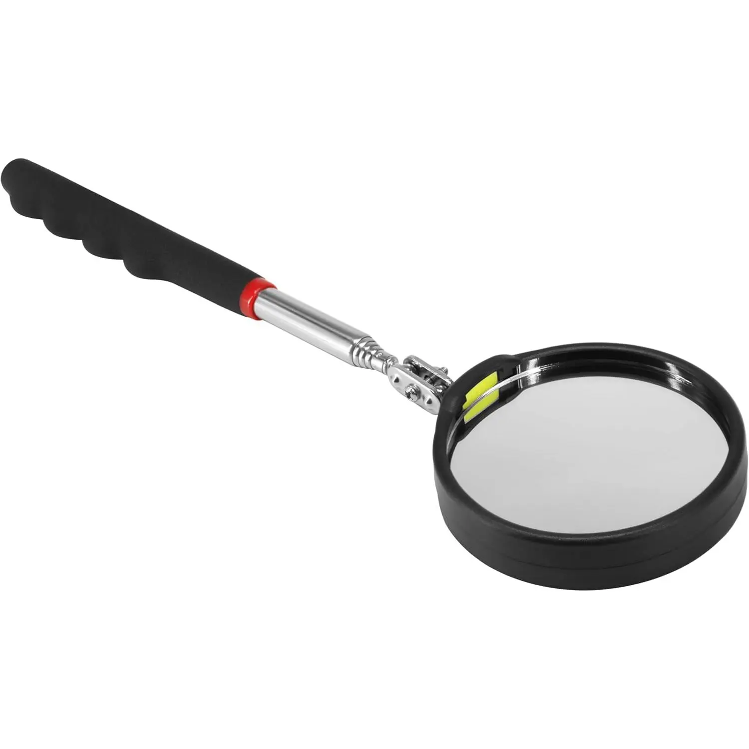 Telescoping Inspection mirror with Lighted,extendable Round Mirror on a stick for Checking , Observing and Small Parts Extended Mechanic Tool for Automotive and Shower Use mirror