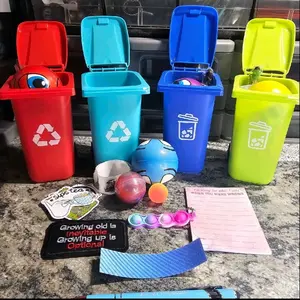 Wheelie Bin Pencil Holders 3.125x3.75x5.5 in Multicolor Recycle Symbol Design for Office & Home Use