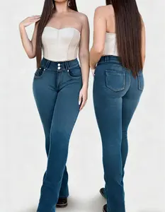 Women's Casual Everyday Stretch Low-Rise Vintage Flare Boot-Cut Denim Pants - Butt Lifting, Tummy Control Womenswear Bottoms