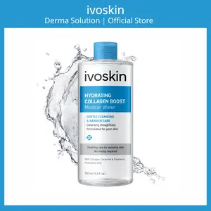 [IVOSKIN] Hydrating Collagen Boost Micellar Water | Gentle Makeup Remover & Skin Revitalizer with Triple Collagen Complex, Hyaluronic Acid & Ceramide | Hydrating Cleanser For Sensitive Skin | 16.9 Fl Oz