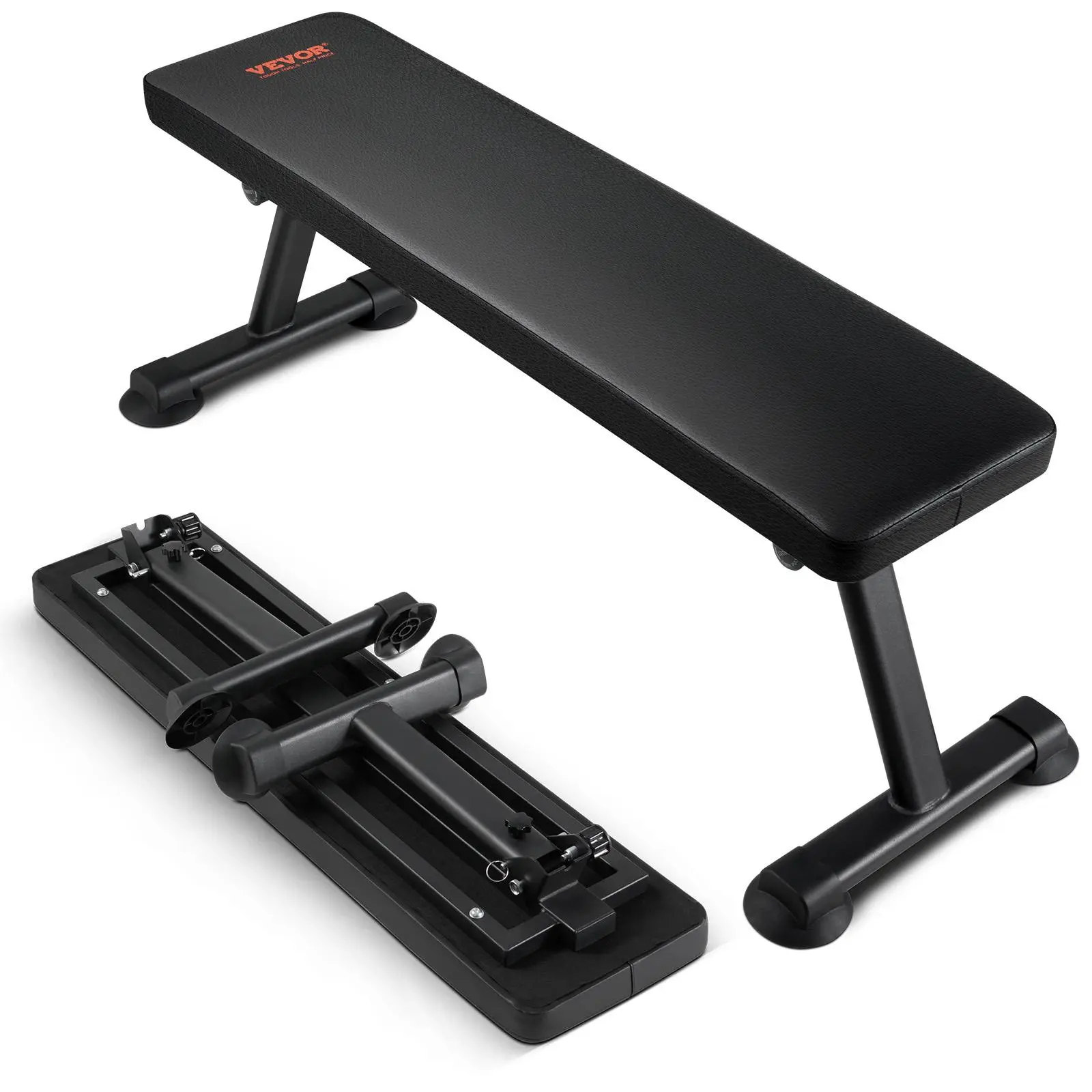 【SummerFinds】VEVOR Flat Weight Bench,  , Foldable Strength Training Bench, Utility Workout Bench for Full Body Workout, 1000 LBS Press Bench for Home Gym Exercise, for Multi-Purpose Weight Training and Ab Exercises