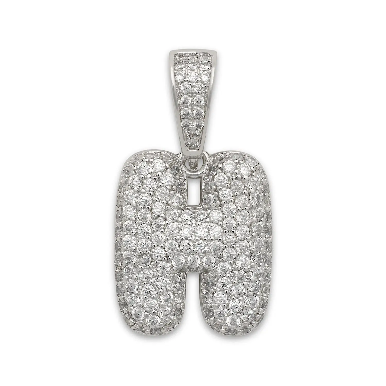 Better Jewelry Small CZ .925 Sterling Silver Bubble Letter Pendant
