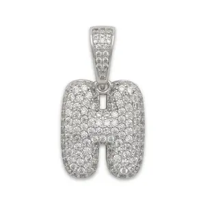 Better Jewelry Small CZ .925 Sterling Silver Bubble Letter Pendant