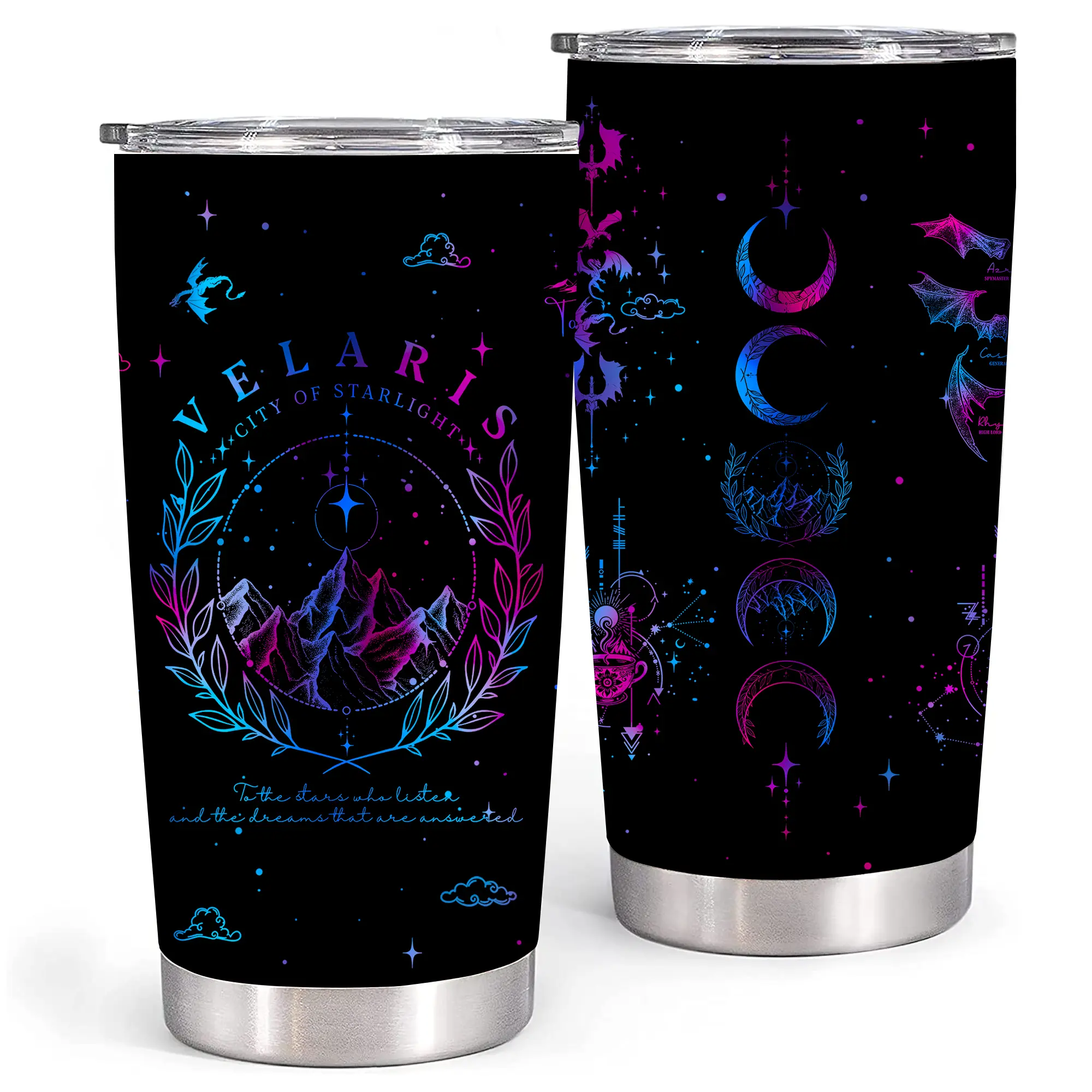 20oz Velaris City Of Starlight Tumbler, Acotar Velaris Travel Mug, Bookish Gift, A Court of Thorns and Roses Rhysand Cassian Azriel