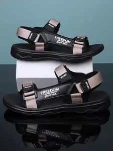Men's Adjustable Buckle Beach Sandals, Casual Comfortable Breathable Sports Sandals, Summer Soft Sole Sandals for Outdoor Beach
