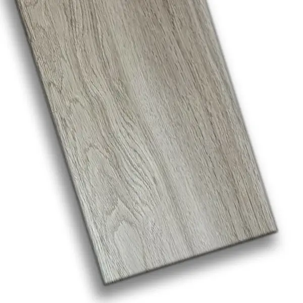 Silver Luster Sterling Silver SPC Flooring Sample | 100% Waterproof, 7mm Thick, 20 Mil Wear Layer, EIR Texture, Click Install, Cool Grey Oak Finish