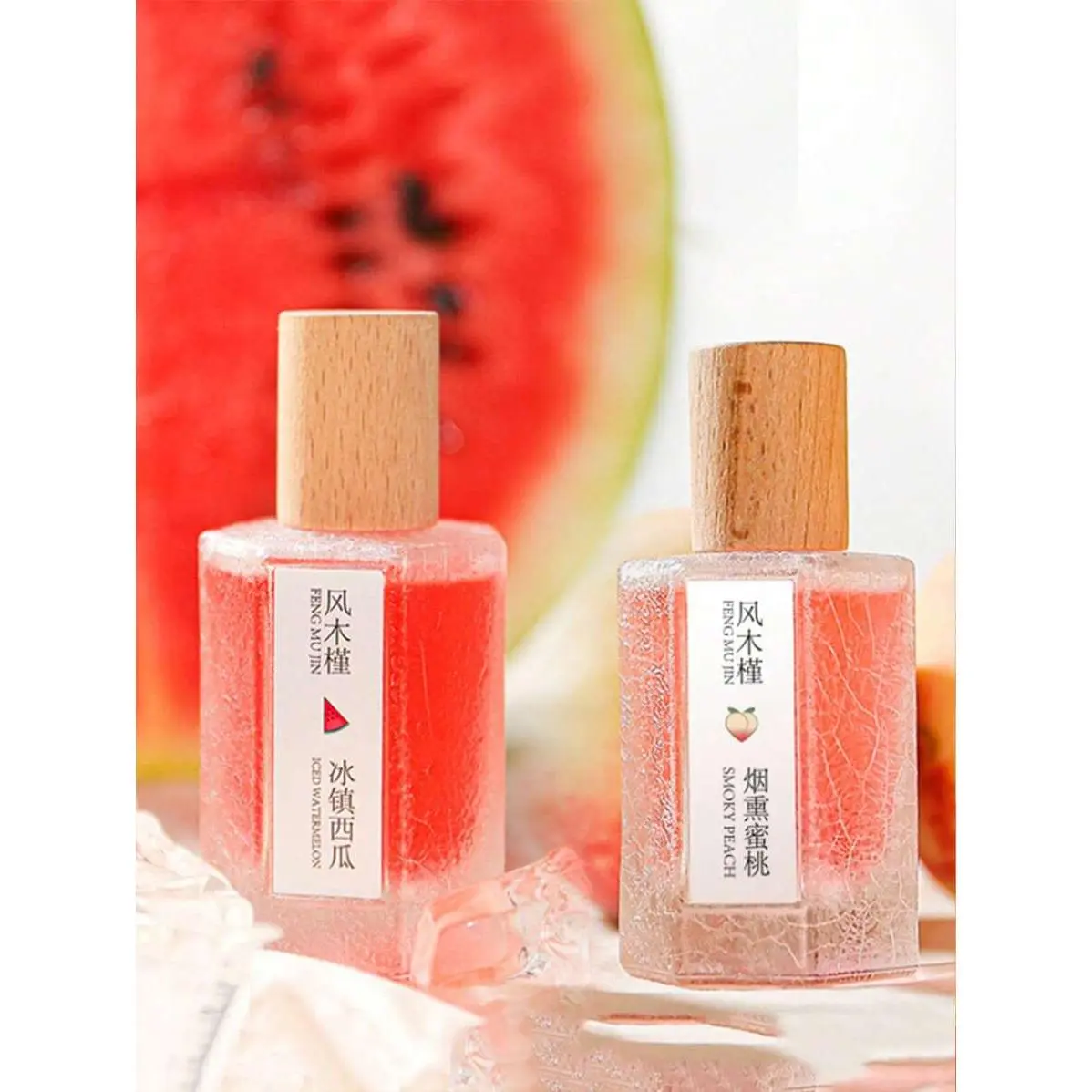 Women's 50ml Fruity Sweet Floral Perfume - Chilled Watermelon, Smoked Peach Notes, Long-Lasting Light Fragrance, Unisex, Sweet Aroma