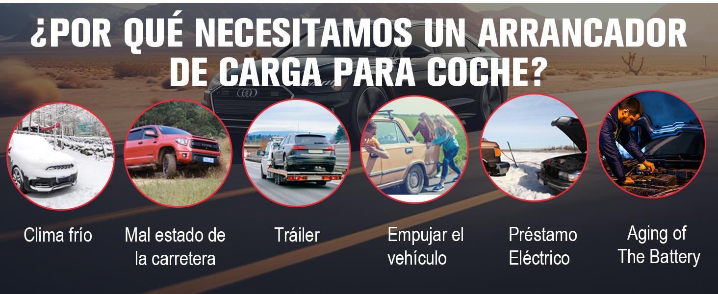 GOOLOO Nuevo arrancador GP2000, arrancador de puente para automóvil de 12 V 2000 A (hasta 8,0 L de gasolina, motores diésel de 6,0 L), cargador de batería portátil SuperSafe, paquete de refuerzo de caja de litio automático con carga rápida USB, rojo