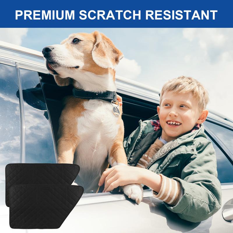 2Pcs Waterproof Car Door Protector - Heavy Duty Dog Car Door Cover for Truck, SUV & Sedan, Interior Pet Scratch Guard with Secure Window Tabs (Black)