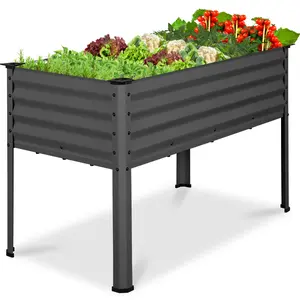 Best Choice Products 48x24x30in Elevated Galvanized Metal Garden Bed w/ Corner Protectors