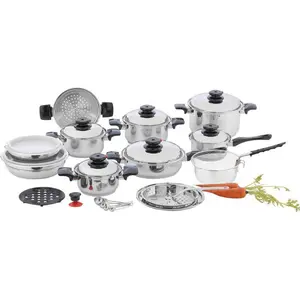28pc 12-Element T304 Stainless Steel "Waterless" CookwareDanshan tik