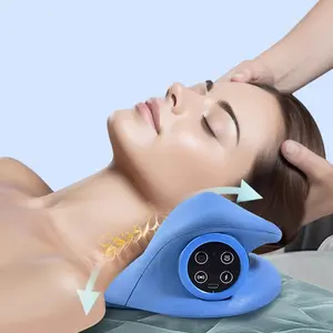 Portable USB Rechargeable Neck Massager with Heat & Vibration, Remote Control Comfort Massage Device for Pain Relief