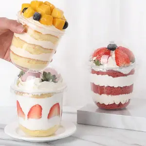 Clear Plastic Fruit Cup, 1 Box Disposable Plastic Dessert Cups, Cupcake, Parfaits, Puddings, Chilled Cold Beverages, Snacks, Fruits, Ice Creams