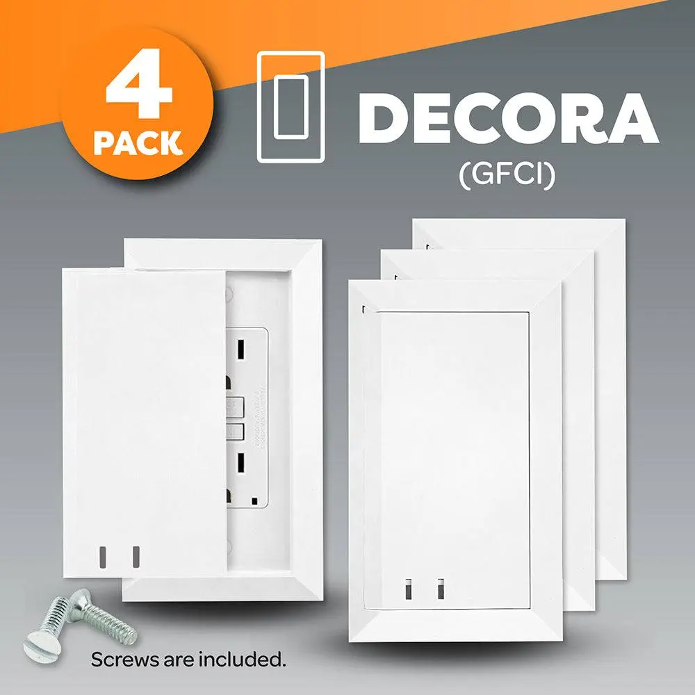 4 Pack Sliding and Locking Outlet Cover (White) - Decora GFCI
