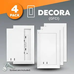 4 Pack Sliding and Locking Outlet Cover (White) - Decora GFCI