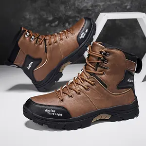 Men'S All-Season Hiking Boots - Mid-Calf & Rubber Sole, Breathable Fabric Lining, Adjustable Lace-Up Ankle Support for Outdoor, Casual & Daily Wear - Solid Color Design, Hiking Accessories