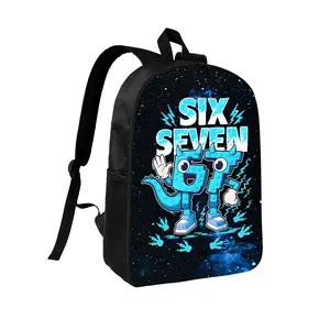 Six SevenIce Cream Drip 67 Lightweight School Rucksack with Meme Print, Adjustable Straps & Zipper Closure, Cute 's Back-to-School Birthday Gift, for Teenage