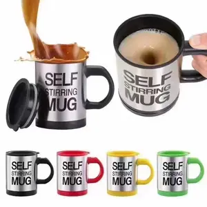 Self Stirring Mug Electric Coffee Stirring Cup Large Capacity Stainless Steel Portable Battery Automatic Mug Reusable Tumbler Washable Lid n Reuse Ceramic Durable Drinkware Mug
