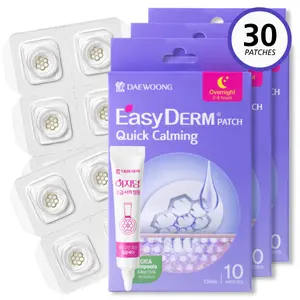 EasyDerm Quick Calming Magnesium Patches for Whitehead Acne Treatment with Cica Ampoule Included - Precision Targeted Care for Teens & Everyone - 30 Patches