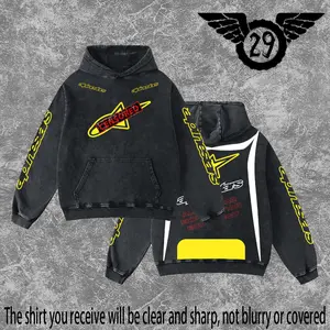 Dirt 29 - A-Star Racing Washed Hoodie Vintage Motocross Streetwear Hoodie Dirt Bike Graphic Pullover Y2K Racing Hoodie Oversized Acid Wash Hoodie MX Rider Apparel Unisex Motorcycle Racing Sweatshirt Retro Moto Cross Hoodie