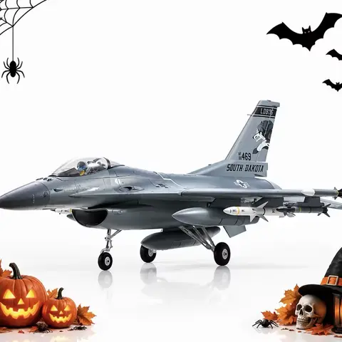 FMS Hobby 64mm EDF Engine RTF RC Fighter Jet F-16 Fighting Falcon - Hobby Grade Radio-Controlled Airplane with Authentic Real Aircraft Look, Batteries, for Beginner RC Pilots, Adults