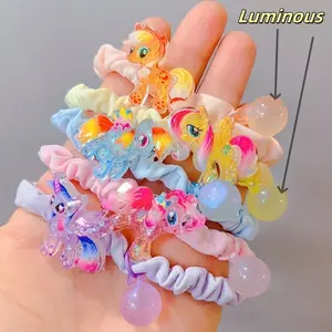 5 pieces of glow-in-the-dark jelly hair clips - cute design, high elasticity girl ponytail holder, elastic and durable hair band for braiding hair, birthday gift, holiday gift, ideal gift for friends