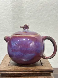 Jun Porcelain "Phoenix Knob" Teapot Tea Pot Set Ceramic