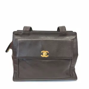 Pre-owned CHANEL Vintage Dark Brown Caviar Leather Document Tote Bag Late 1997 Base Length 30cm Item No.: N22238690 No Accessories