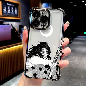 K-Kokushibo D-Demon Slayer Phone Case For iPhone 17/16/15/14/13/12/11/Pro/ProMax/Plus/17Air/Xsmax, for Samsung S25/S24/S23/S22, Anti-Drop Transparent Soft Back Cover, Halloween Phone Case,  Shockproof Cover, Uv Printed, Anime Fans, Christmas gift