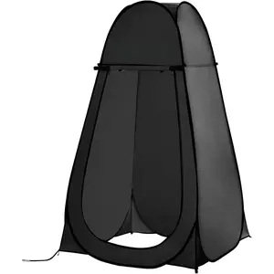 Pop Up Shower Tent for Camping Essentials, Portable Instant Changing Tent with Ventilation Window & Carry Bag, Privacy Dressing Room Bathroom Toilet for Beach & Outdoor, Standard, Black