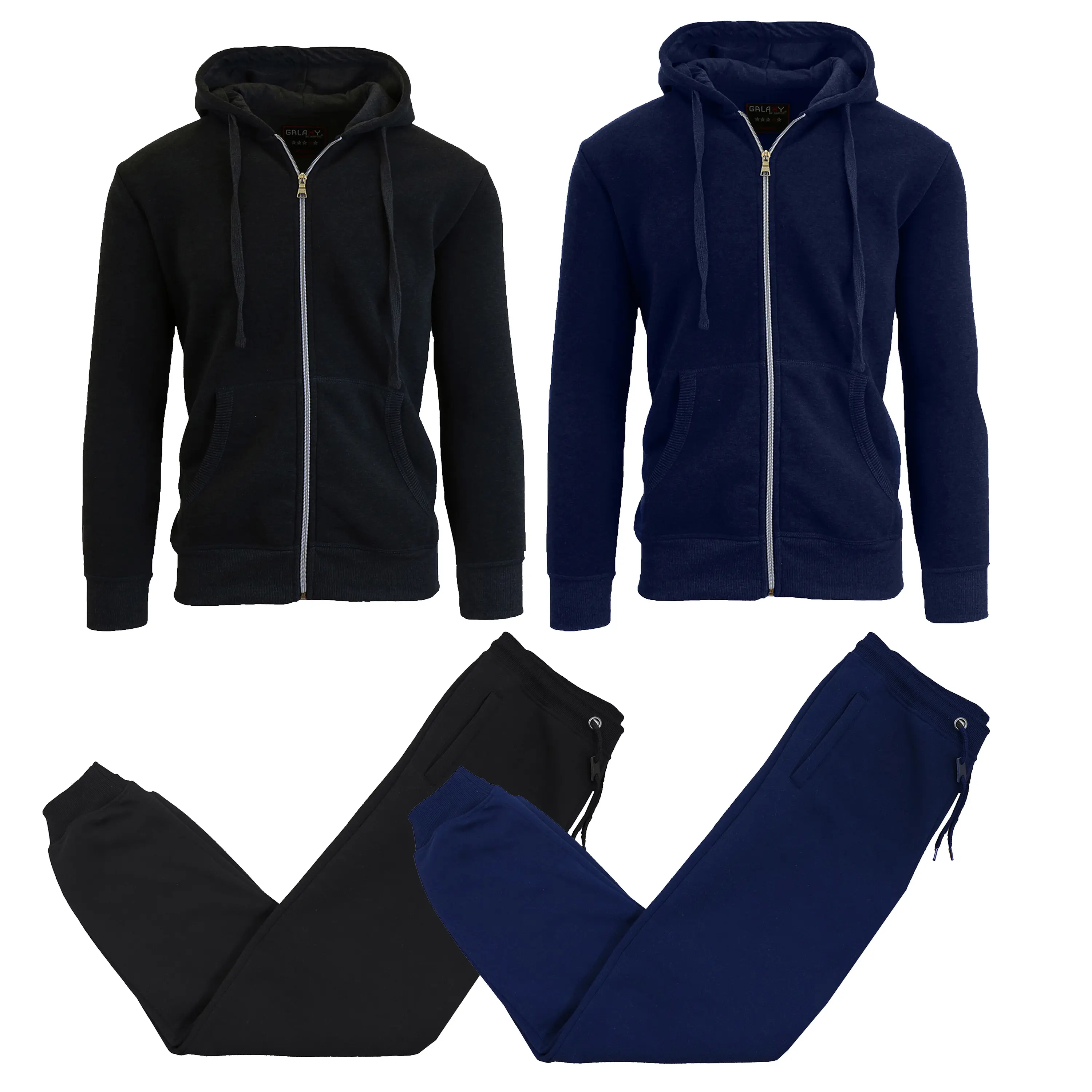 (4-Piece) Black & Navy Sets