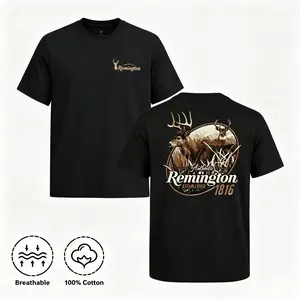 Vintage Remington Hunting Shirt Retro Whitetail Deer Graphic Tee American Outdoorsman T-Shirt Country Redneck Top Gift for Hunter Dad