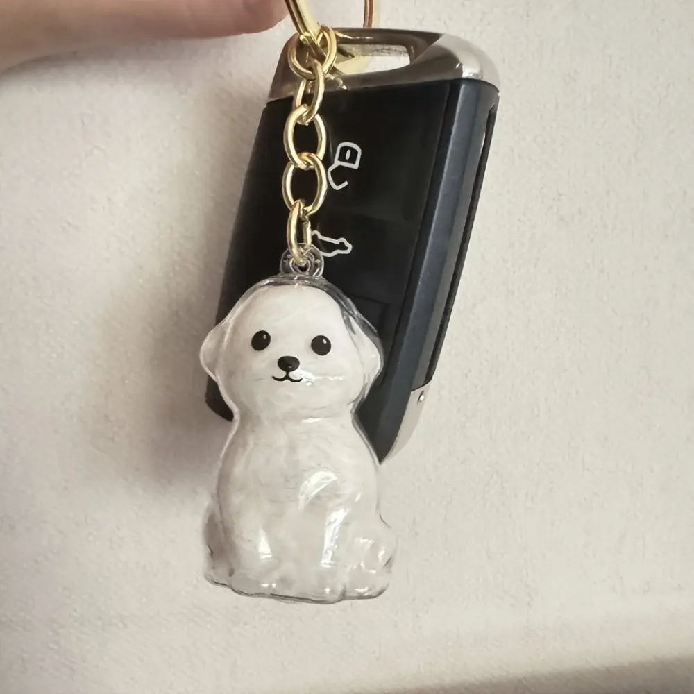 1pc Clear Pet Hair Storage Box Dog Commemorative Capsule Pet Hair Souvenir Bottle with Key Chain Keyrings For Keys A Warm Gift for Pet Owners Used to preserve memories with pets Keychain Pendant