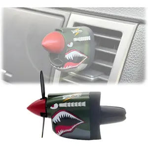 P-40 Fighter Car Air Vent Decoration, P-40 Warhawk Creative Propeller Car Decor, Easy Install Fits All Vents Unique Gift for Pilots, Aviation Lovers, Men