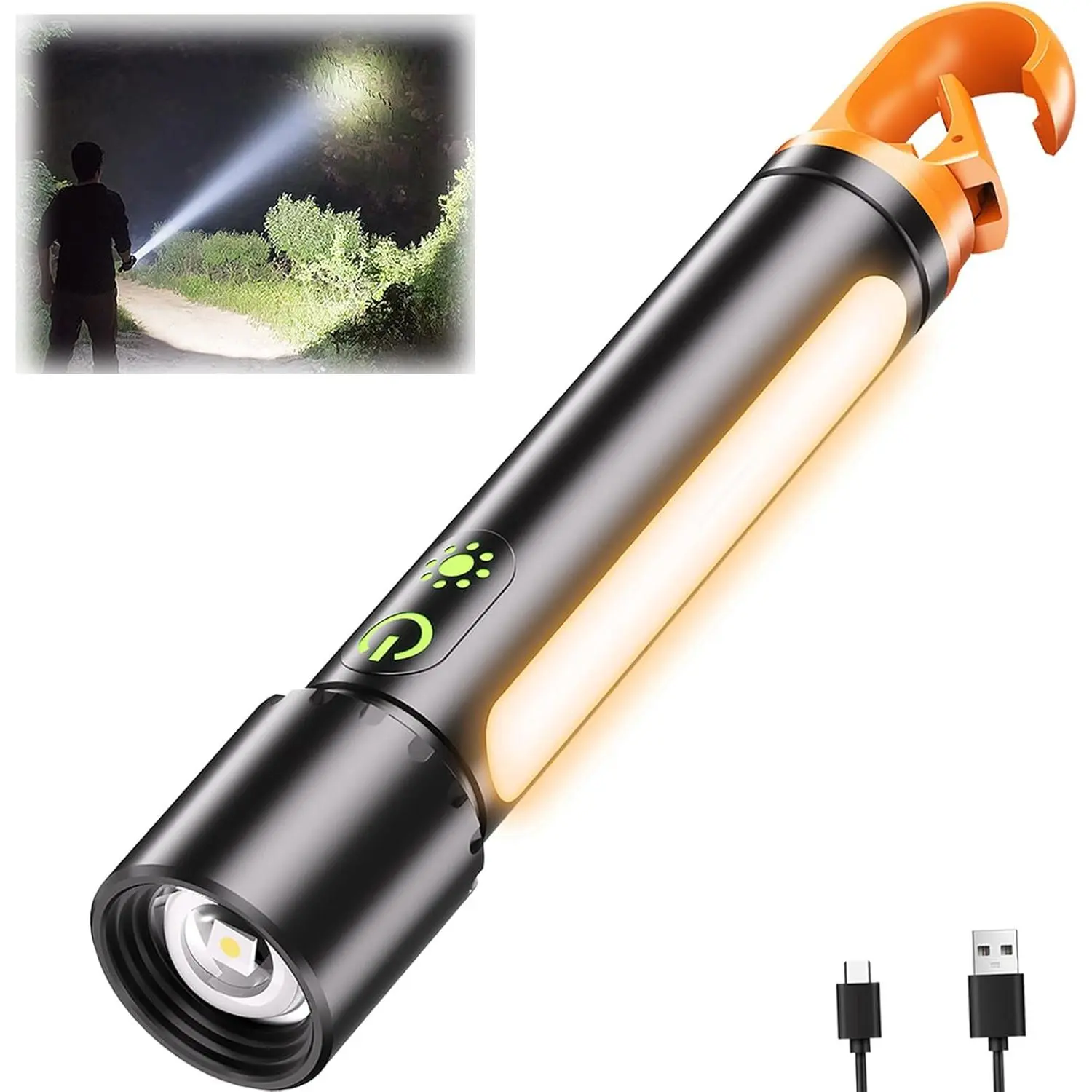 Led Flashlight Rechargeable,66 LEDs Bright Flashlight,2000 Lumen  Flashlight with 9 Modes,   Flash Light for ,Camping,Hiking,Outdoor,Indoor