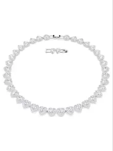 2026 Fashion Jewelry New Arrival Heart Necklace, Shiny High-Quality Tennis Ball Shape Silver Color Necklace, Luxury Holiday Gift for Women 5720857