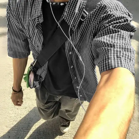 Men's Summer Plaid Checked Short Sleeve Fitted Casual Collared Shirt, Tops, Single Button Casual Vintage Style, Trendy Street Fashion, Outdoor Wear, Fresh Minimalist Design