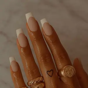 Press on Nails 120 Piece French Tip DIY Nails - Original Design, Soft Gel, Matte Finish, Suitable for Long & Square Nails, Affordable Versatile Use Toe nail Press on Spring Press-On Medium French Tip Nails