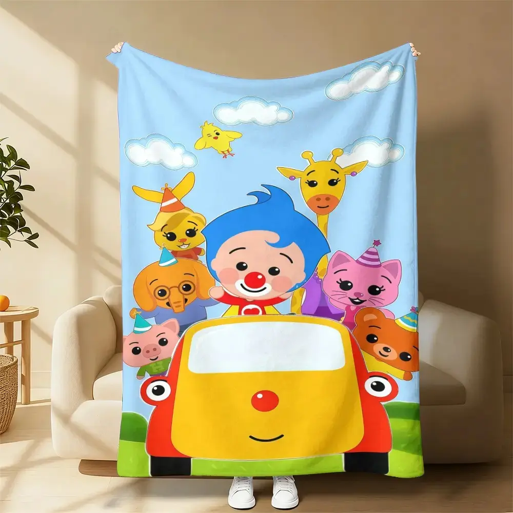 Countdown Sale! Plim Plim & Friends Blanket – Ultra-Soft Plush Throw with Adorable Cartoon Characters Plim Plim Keepsake Blanket – Thoughtful Present for Sons, Daughters & Any Young Fan of the Plim Plim Series!Movie Nights &