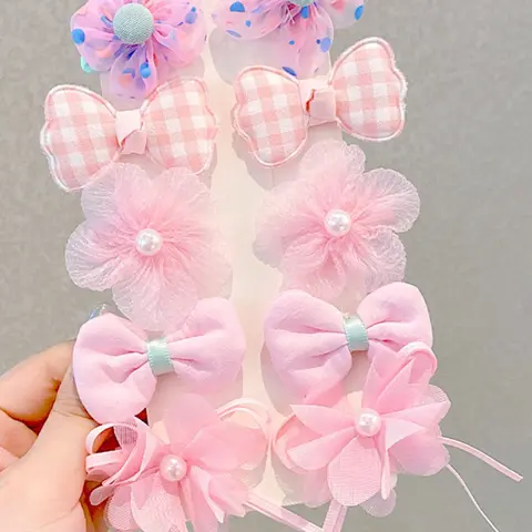 10-Piece Girls Bow Hair Clips Set, Perfect Gift for Holidays & Daily Use, Back-To-School Essential, Ditsy Floral Preppy Style, Hair Accessories Set, Cute Hair Accessories, Hair Accessory Set