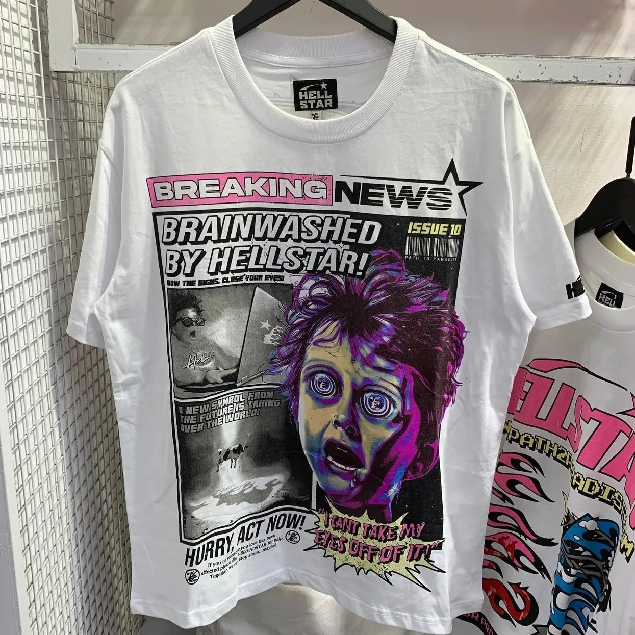 Hell-star Breaking News T-Shirt Vintage Shirt Streetwear Shirt Unisex Cotton Crewneck Shirt TGH