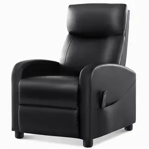 Massage Recliner Chair for Living Room, Massage Recliner Chair Theater Chairs Adjustable Modern Reclining Chair with Padded Seat Backrest Black