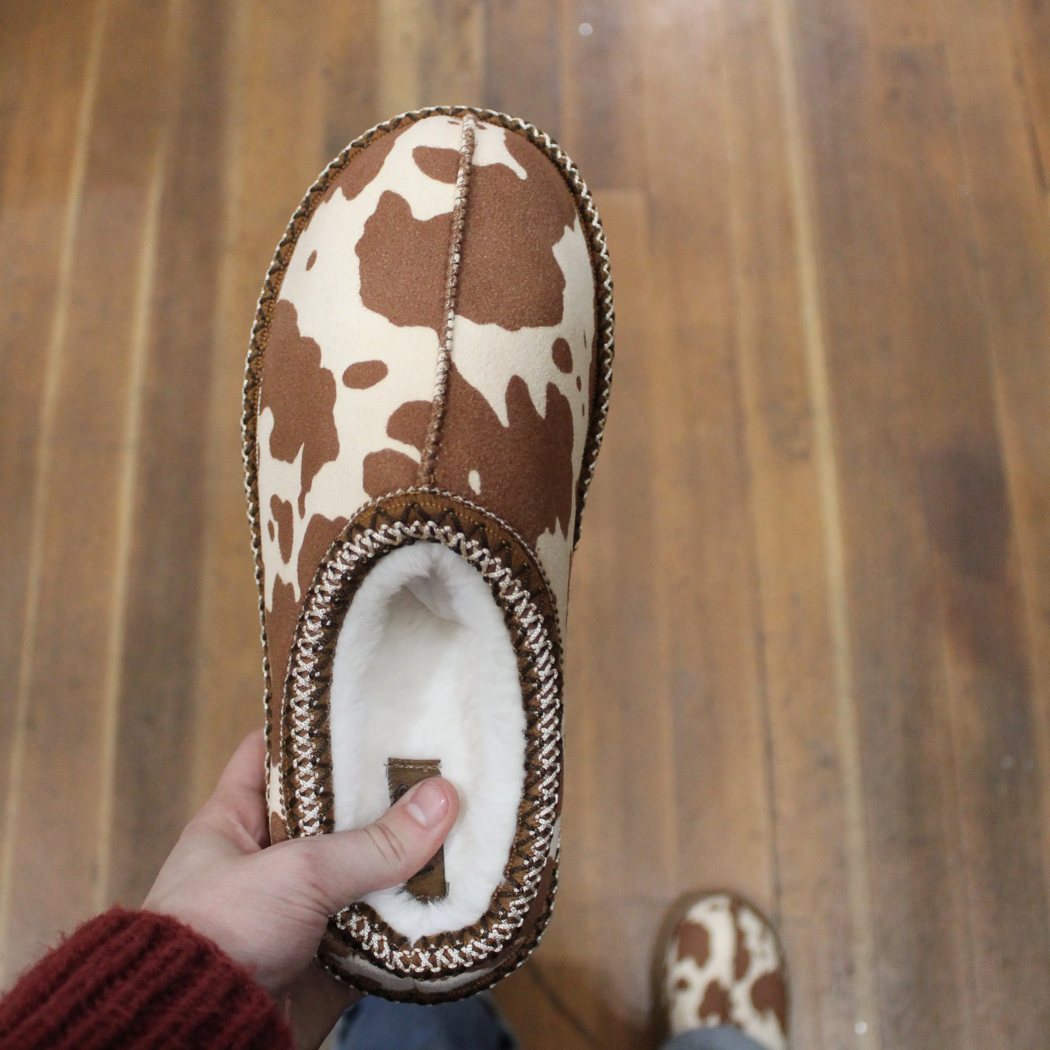 Georgina Cow Print Slippers
