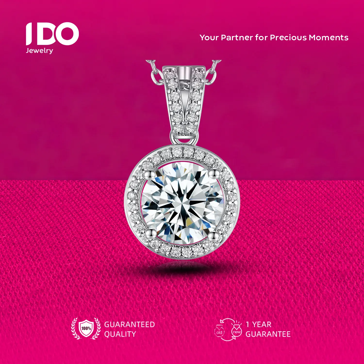 [Live Sale] N03 Platinum Coating Moissanite Aster Necklace I DO Jewelry Women Accessories Elegant Beautiful Luxury Adjustable Beautiful and Luxurious No Fade No Rust with 1 Year Guarantee Passed Diamond Selector
