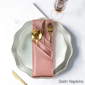 PrimPick 12-piece satin polyester napkins, 11.8x11.8 inches square, solid color, reusable, soft, suitable for weddings, tea, daily use, Thanksgiving, New Year's Day, Christmas, birthdays, parties, families, restaurants, banquets